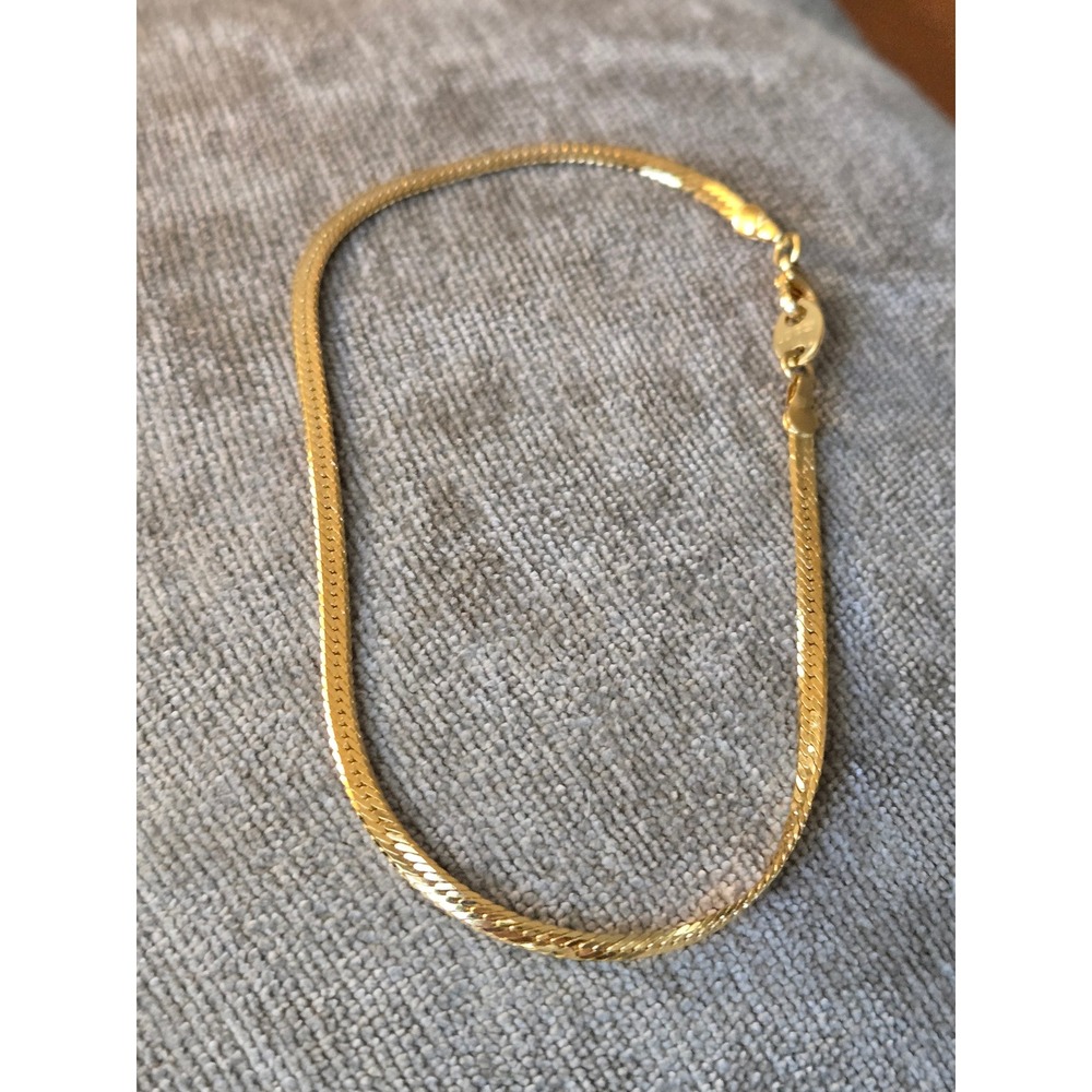 Avon Goldtone Herringbone Bracelet or Anklet Vintage 9in